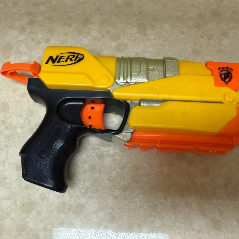 NERF Yellow Orange NSTRIKE SWITCH SHOT EX-3 U HAND CONTROLLER GUN